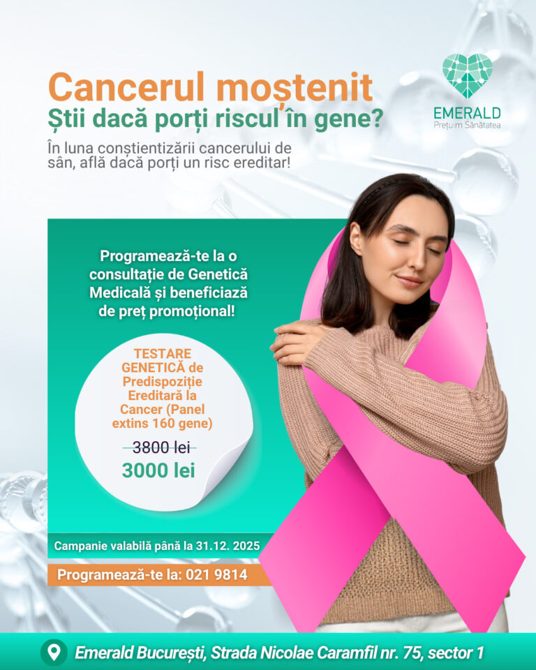 Promo testare geneticǎ a predispozițiilor ereditare de cancer